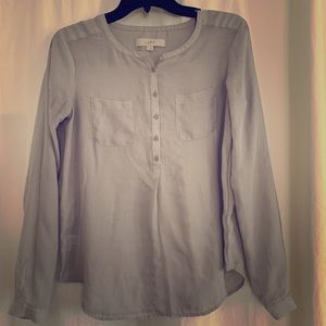 Ann Taylor Loft Grey Blouse Sz XS
